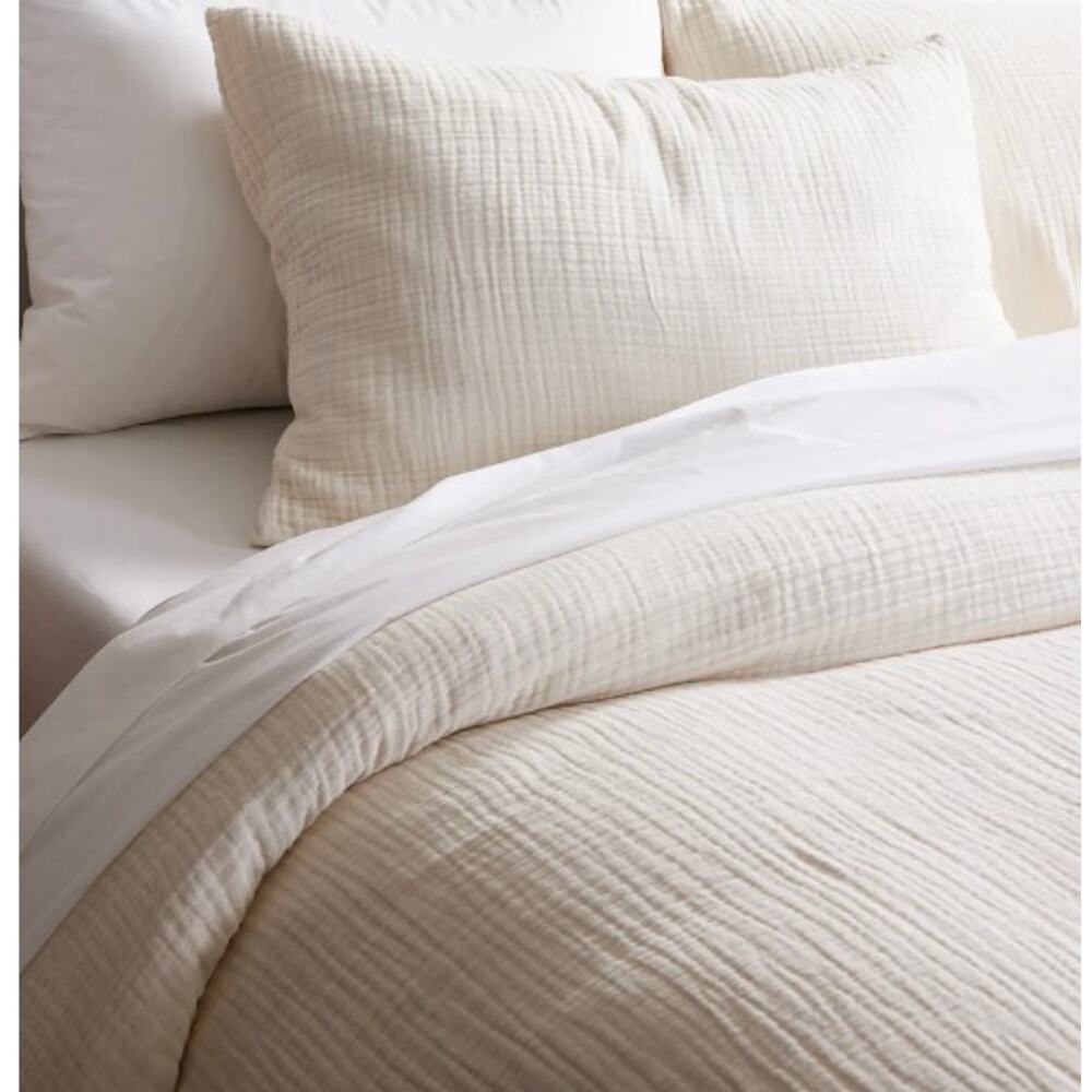 QUINCE Organic Airy Gauze Duvet Cover ONLY Undyed KING NO SHAMS NEW - Picture 3 of 5